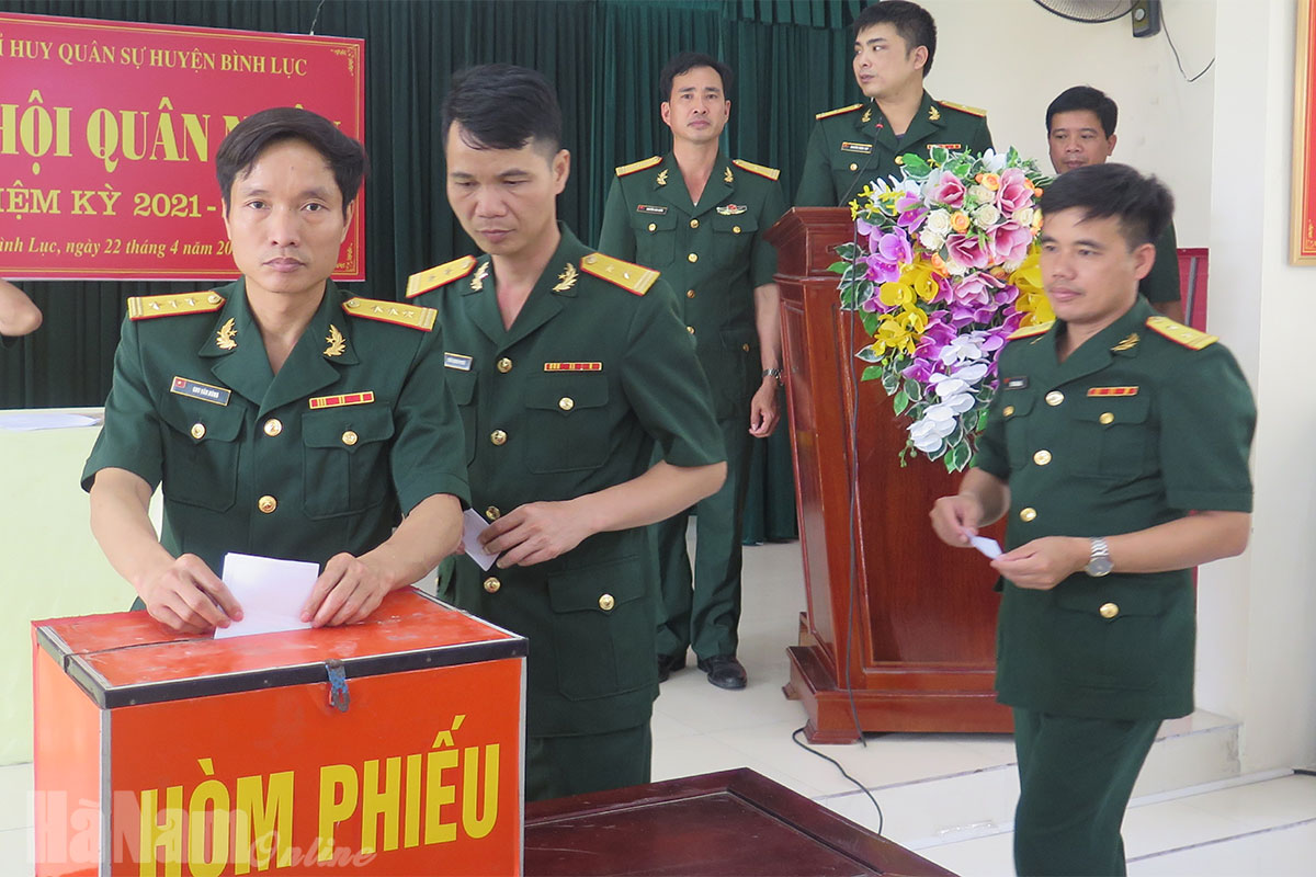Ban CHQS huyện Bình Lục đại hội quân nhân nhiệm kỳ 2021-2024