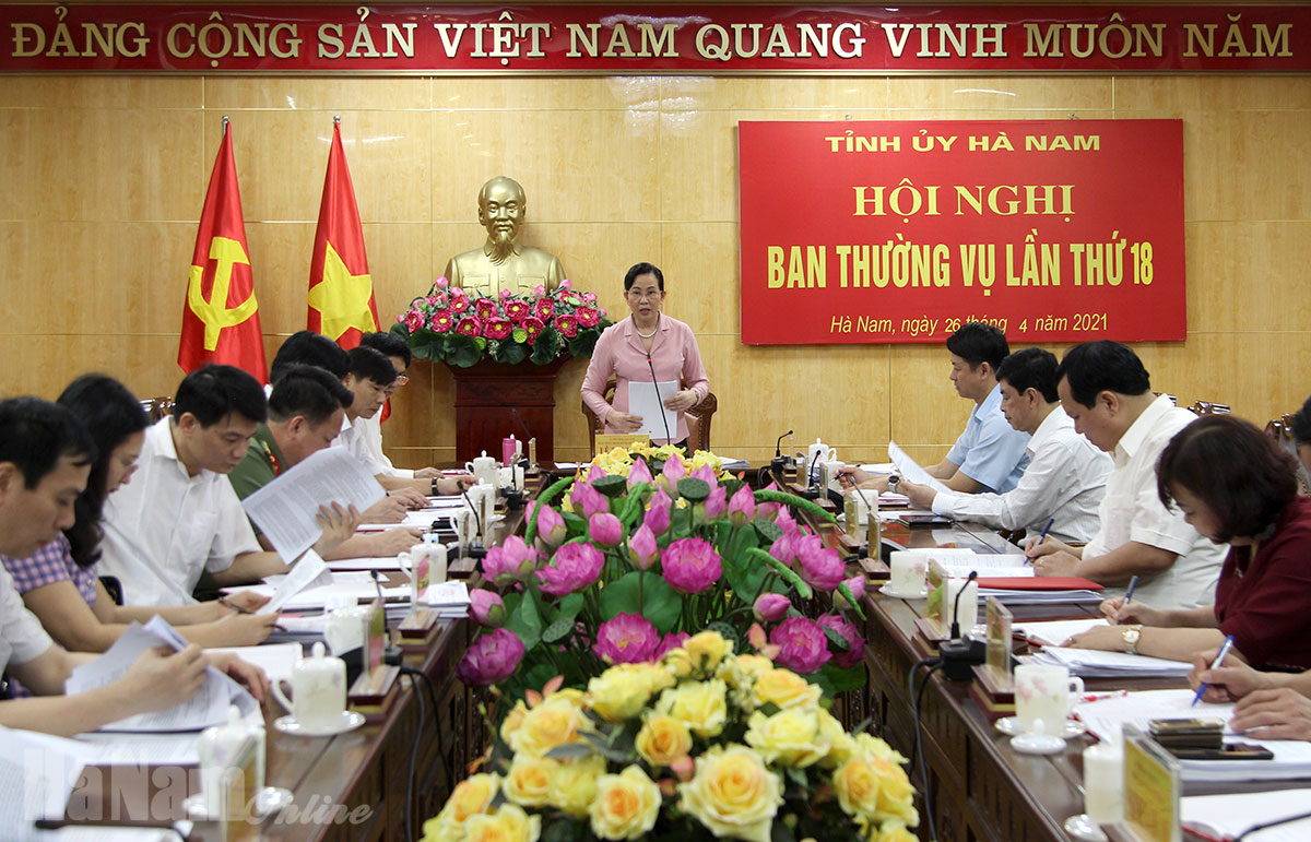 BTV Tỉnh ủy họp đánh giá kết quả công tác quý I, triển khai nhiệm vụ trọng tâm công tác quý II năm 2021