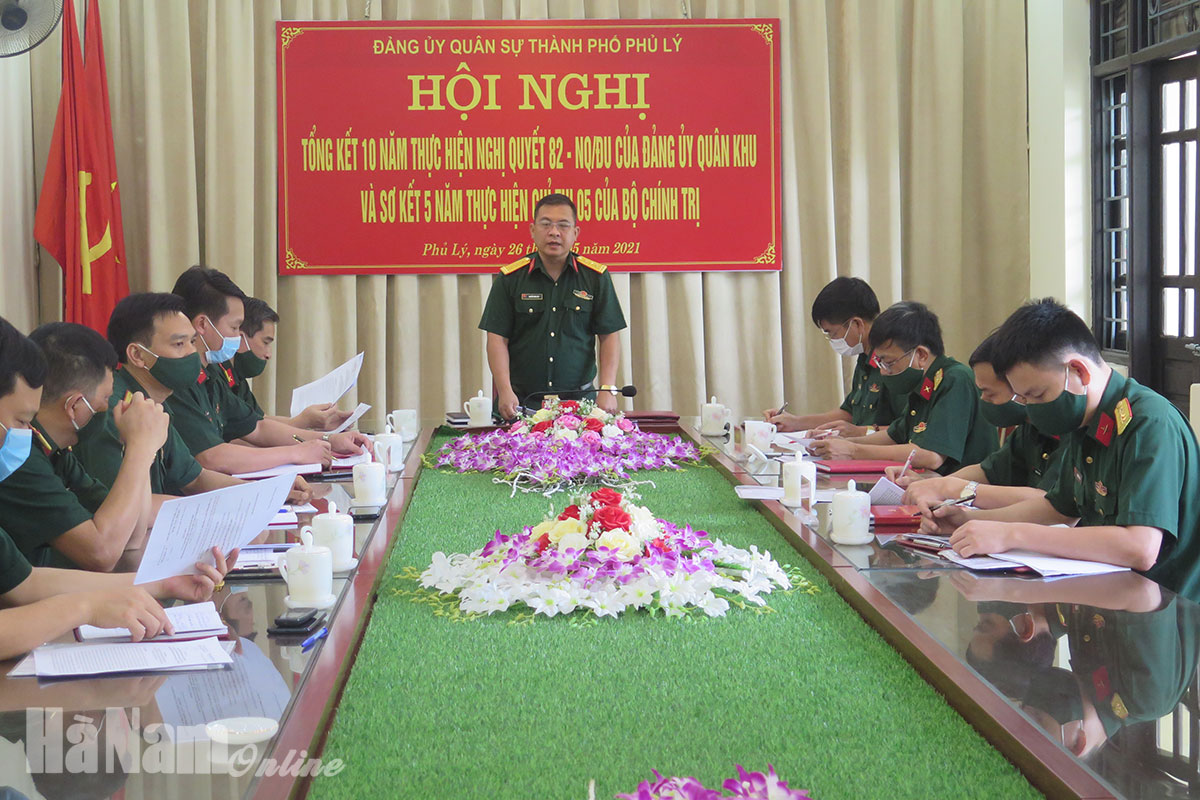 ĐUQS thành phố Phủ Lý tổng kết thực hiện Nghị quyết 82 và sơ kết 5 năm thực hiện Chỉ thị 05 của Bộ Chính trị