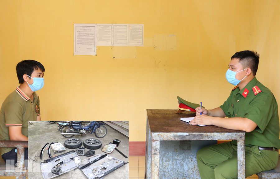 Công an thị xã Duy Tiên bắt đối tượng trộm cắp nhiều phụ tùng ô tô