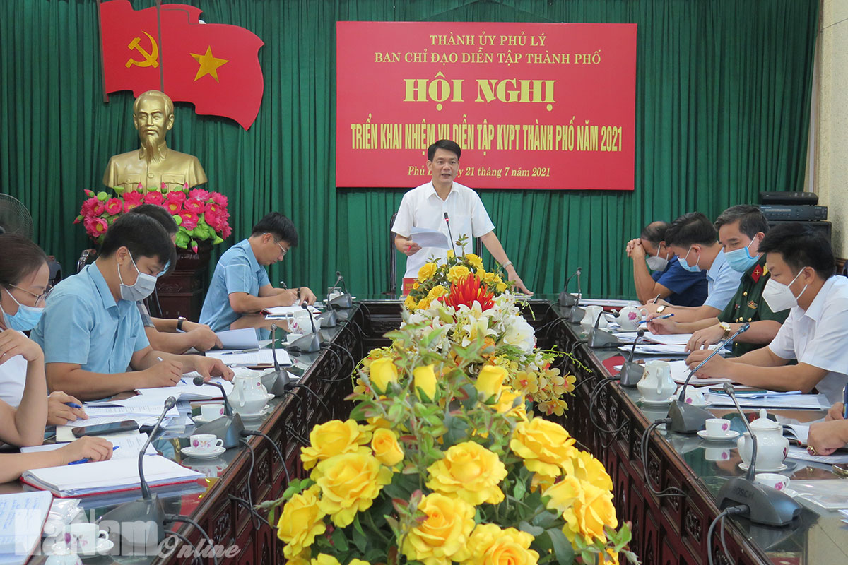 Triển khai nhiệm vụ diễn tập KVPT thành phố Phủ Lý năm 2021