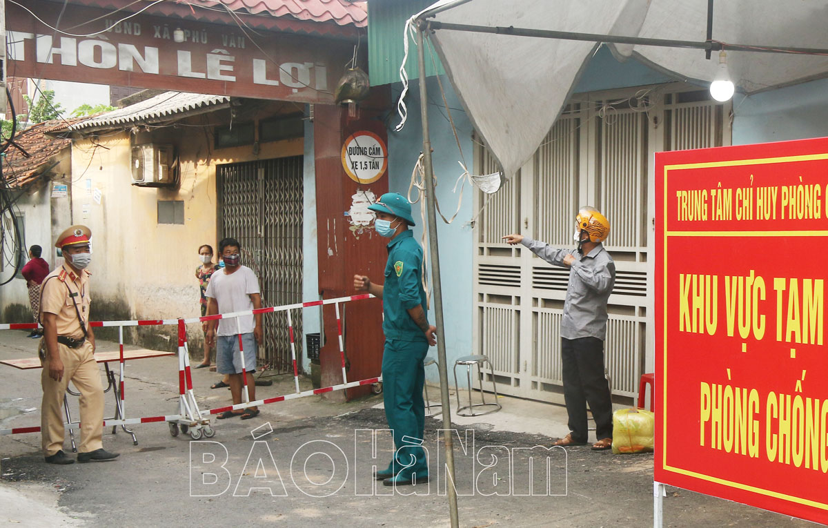 Tiếp tục thiết lập 6 vùng cách ly y tế đối với một số khu dân cư của tp Phủ Lý, huyện Thanh Liêm, huyện Kim Bảng để phòng, chống dịch Covid-19