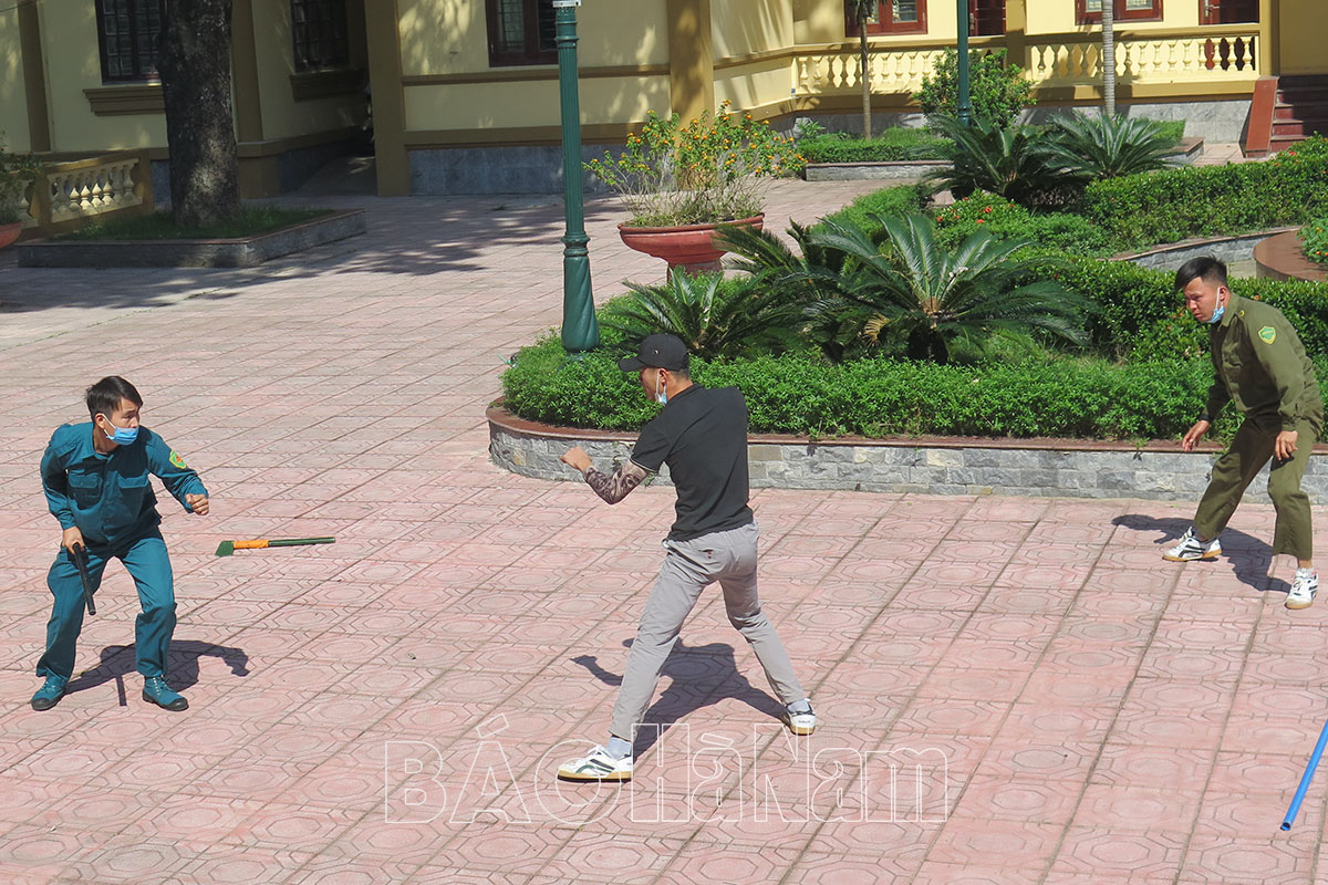 Các xã Ngọc Sơn, Thi Sơn (Kim Bảng) diễn tập chiến đấu phòng thủ năm 2021