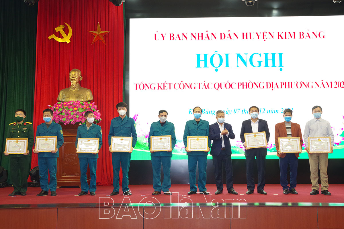 UBND huyện Kim Bảng tổng kết công tác quốc phòng địa phương năm 2021