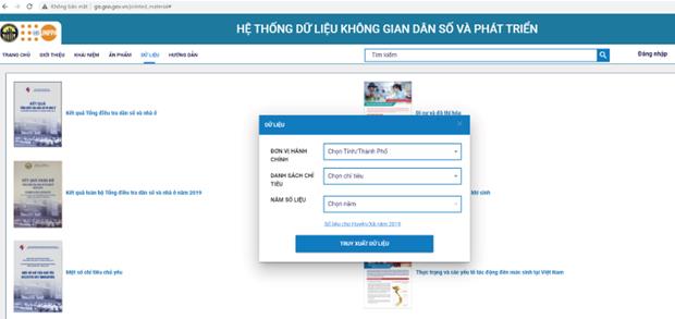 Ra mắt trang thông tin đầu tiên cung cấp dữ liệu toàn diện về dân số, kinh tế-xã hội