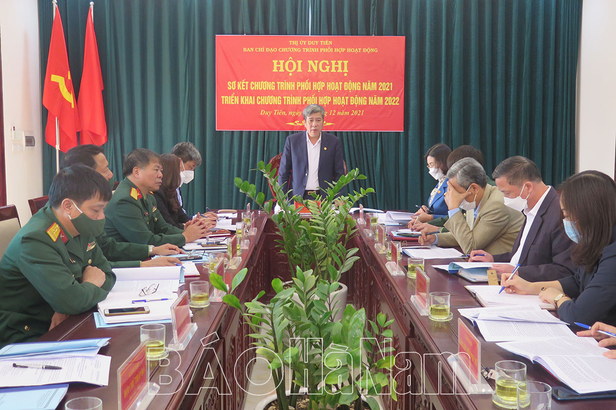 Ban chỉ đạo chương trình phối hợp hoạt động thị xã Duy Tiên triển khai nhiệm vụ năm 2022