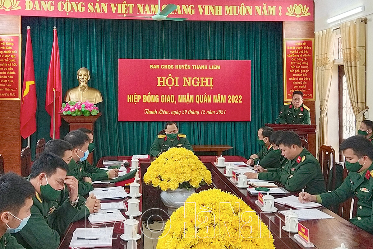 Ban CHQS huyện Thanh Liêm, Kim Bảng hiệp đồng giao nhận quân năm 2022