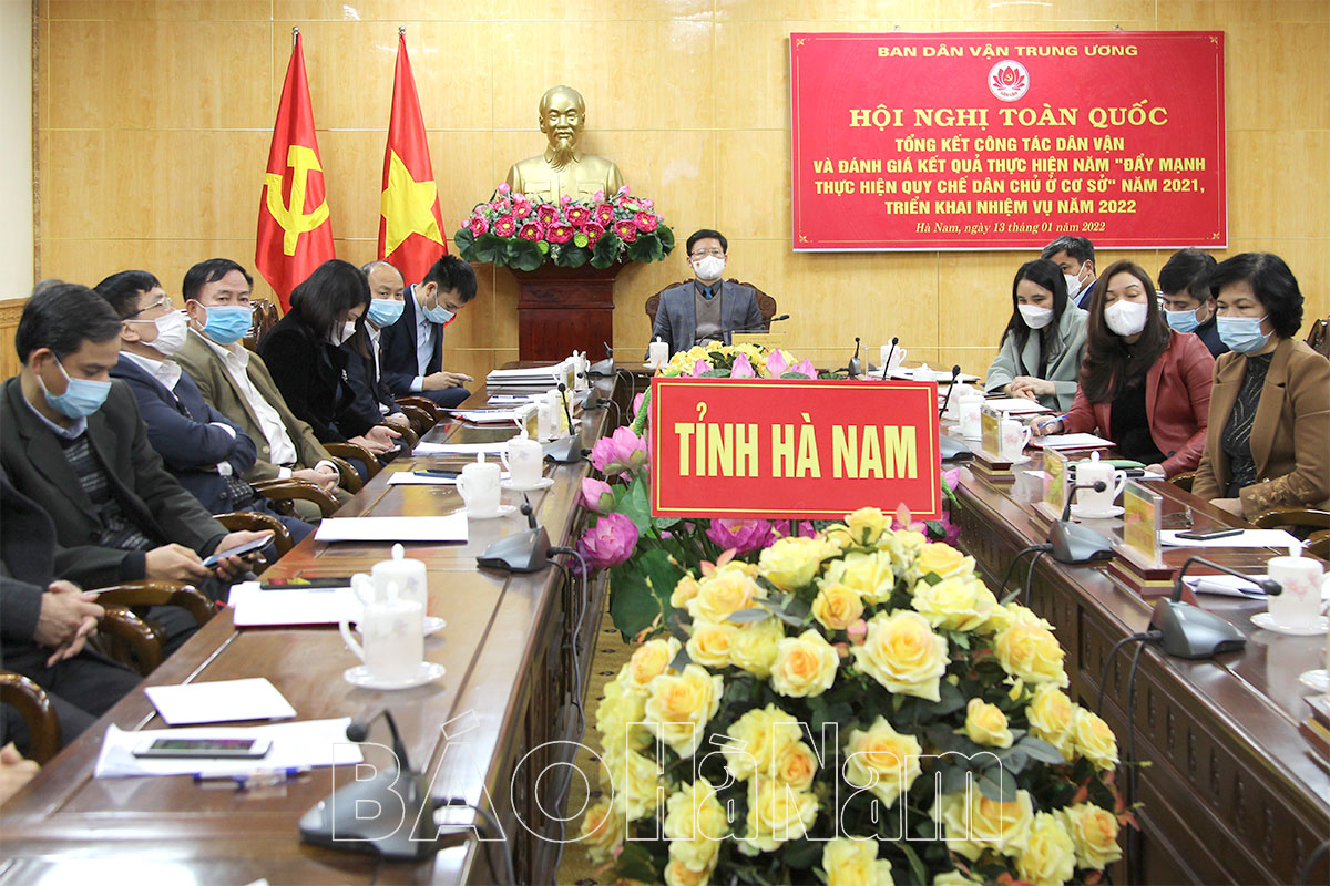 Hội nghị trực tuyến toàn quốc triển khai nhiệm vụ công tác dân vận năm 2022