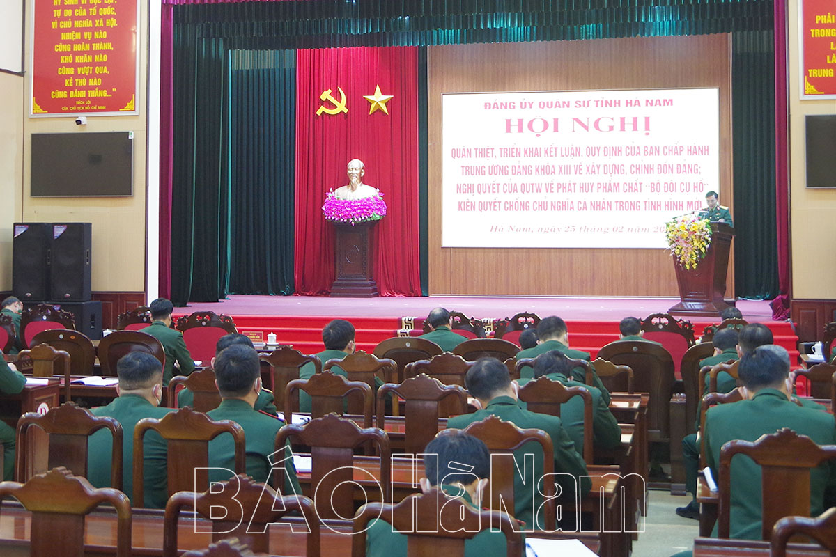 Đảng ủy Quân sự tỉnh quán triệt, triển khai thực hiện kết luận, quy định của Ban Chấp hành Trung ương khóa XIII về xây dựng, chỉnh đốn Đảng