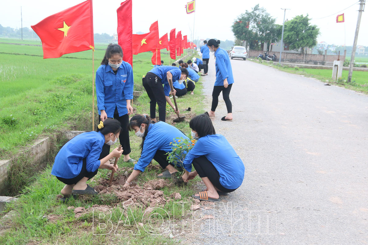 Đoàn Thanh niên xã Chính Lý ra mắt “Tuyến đường cây thanh niên”