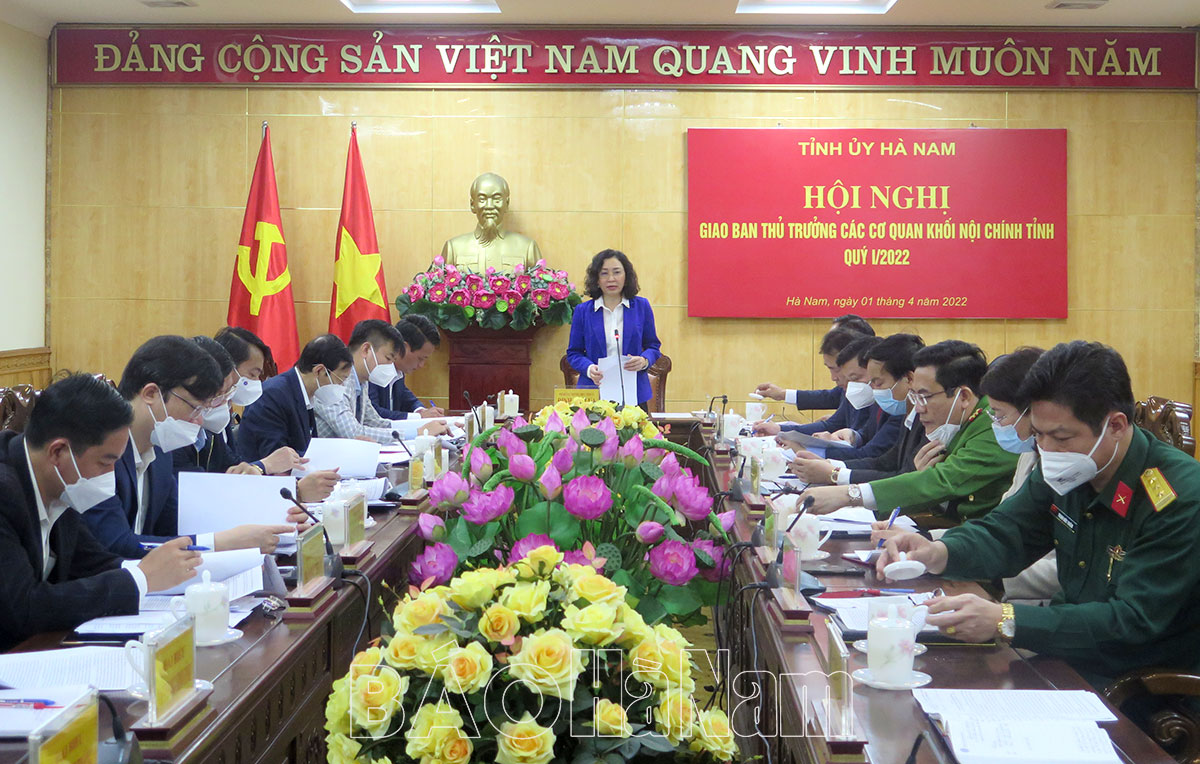 Thường trực Tỉnh ủy giao ban với thủ trưởng các cơ quan khối nội chính