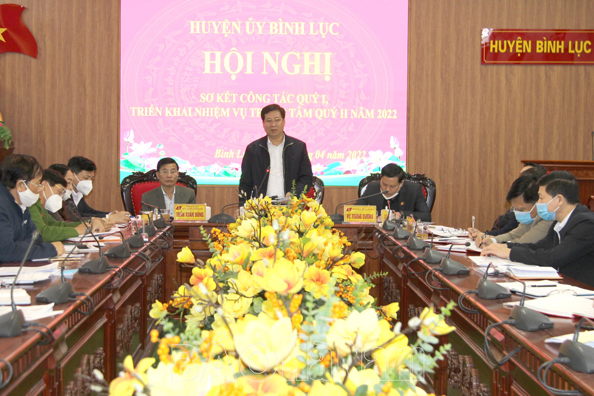 Huyện ủy Bình Lục triển khai nhiệm vụ trọng tâm quý II/2022