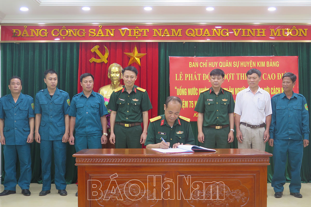Ban CHQS huyện Kim Bảng hiệp đồng phòng, chống thiên tai, tìm kiếm cứu nạn