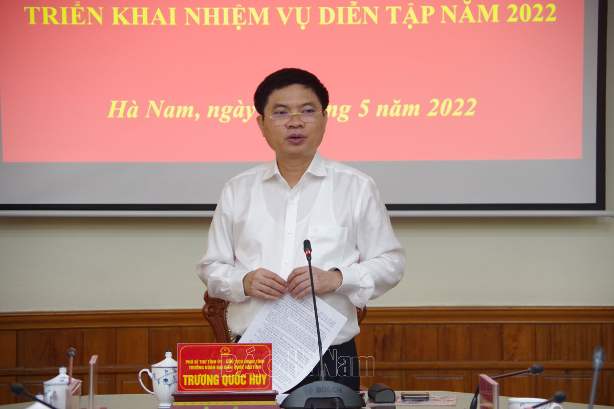 Ban chỉ đạo diễn tập tỉnh triển khai nhiệm vụ diễn tập năm 2022