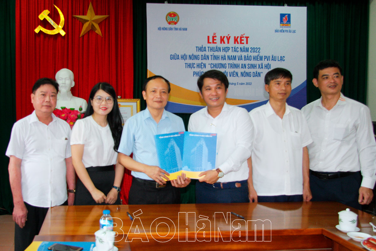 Hội Nông dân tỉnh ký thỏa thuận hợp tác với Công ty Bảo hiểm PVI Âu Lạc