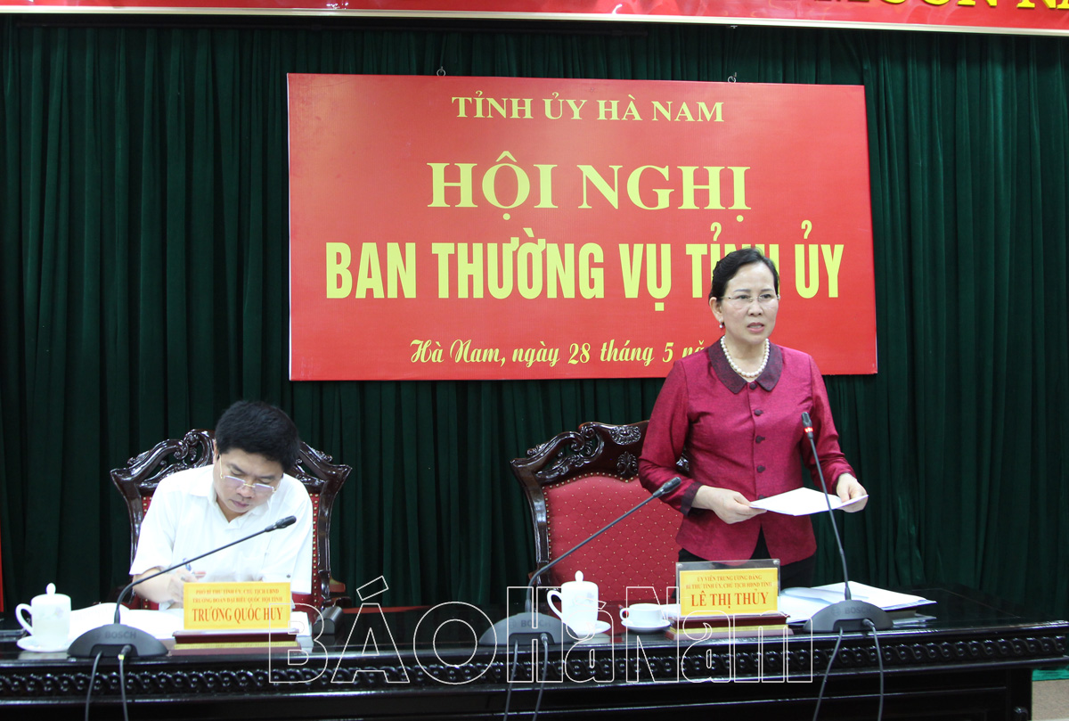 BTV Tỉnh ủy làm việc với BTV Thành ủy Phủ Lý về thực hiện Nghị quyết Đại hội Đảng bộ tỉnh lần thứ XX, nhiệm kỳ 2020-2025