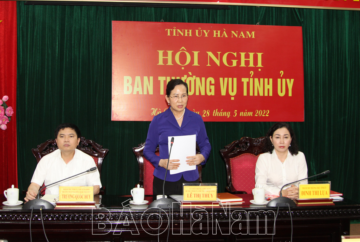 BTV Tỉnh ủy làm việc với BTV Thị ủy Duy Tiên về thực hiện Nghị quyết Đại hội Đảng bộ tỉnh, Nghị quyết Đại hội Đảng bộ thị xã nhiệm kỳ 2020-2025