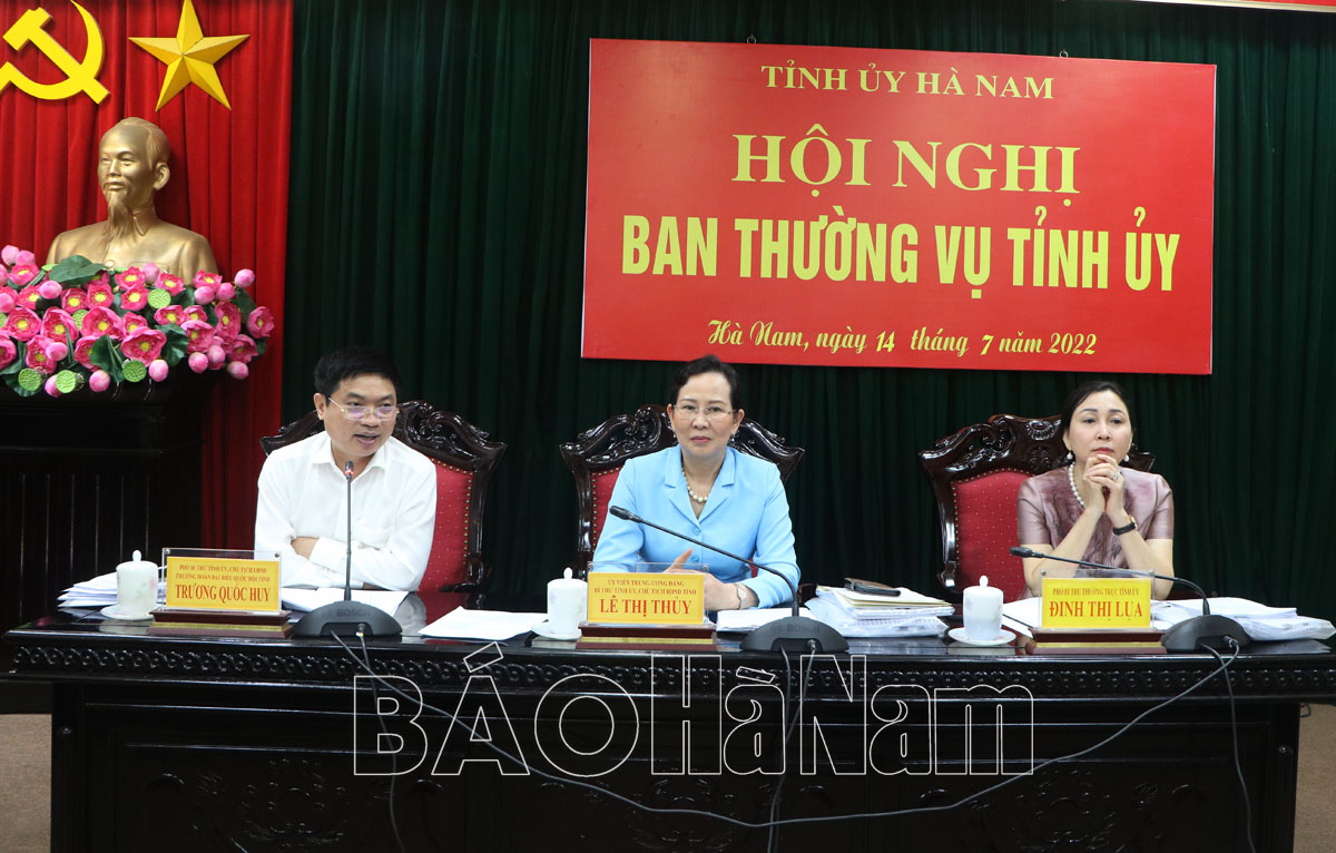 Ban Thường vụ Tỉnh ủy thảo luận, cho ý kiến các nội dung thuộc thẩm quyền