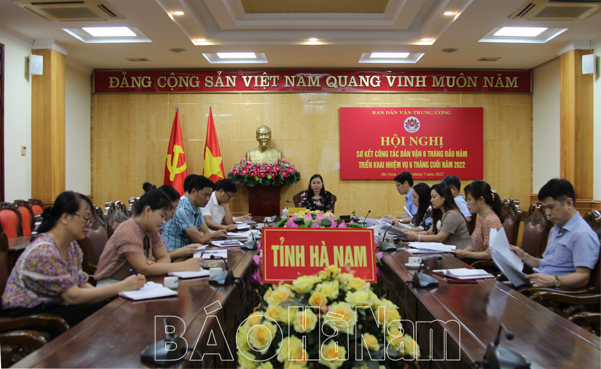 Hội nghị trực tuyến toàn quốc triển khai nhiệm vụ công tác dân vận 6 tháng cuối năm