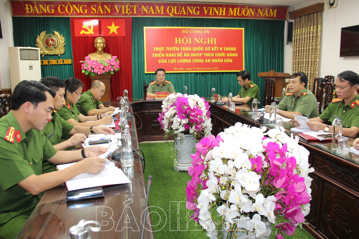Hội nghị trực tuyến toàn quốc sơ kết 6 tháng triển khai Đề án 06/CP theo chức năng của lực lượng CAND