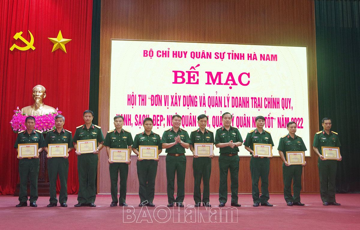 Bộ CHQS tỉnh bế mạc hội thi “Đơn vị xây dựng và quản lý doanh trại chính quy, xanh, sạch, đẹp; nuôi quân giỏi, quản lý quân nhu tốt”