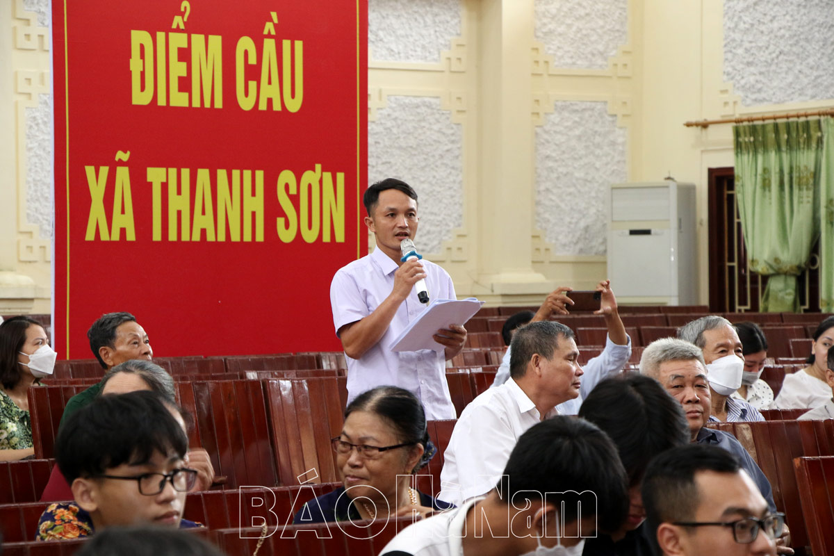 Xã Thanh Sơn tổ chức đối thoại giữa người đứng đầu cấp ủy, chính quyền với cán bộ, đoàn viên, hội viên và nhân dân