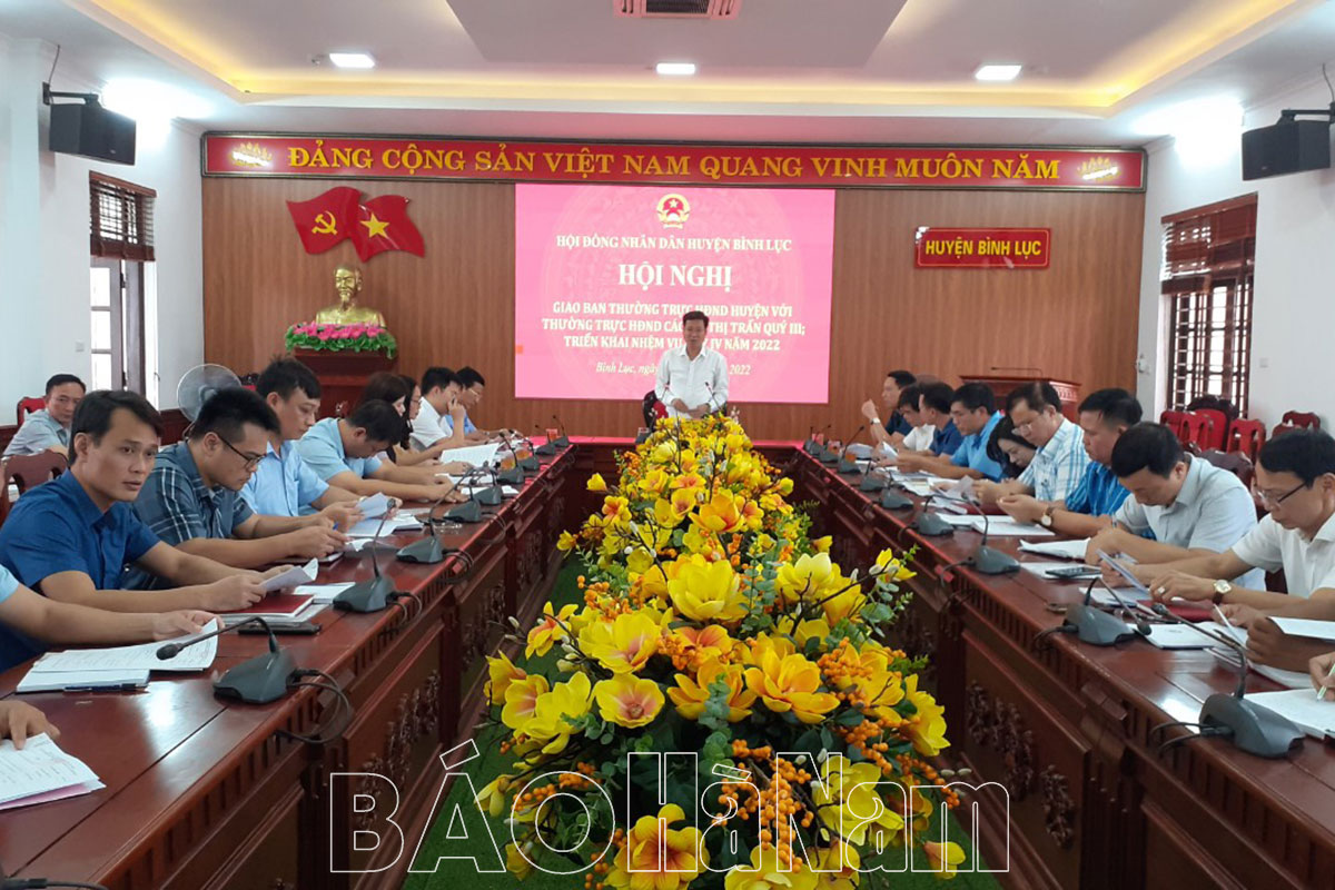 Thường trực HĐND huyện Bình Lục giao ban triển khai nhiệm vụ trọng tâm quý IV