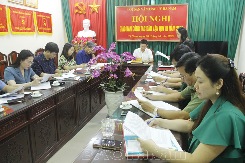 Ban Dân vận Tỉnh ủy giao ban đánh giá công tác quý III