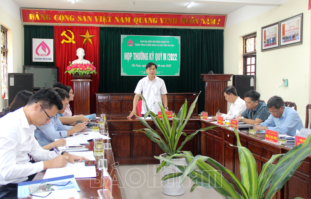 Ban đại diện HĐQT Ngân hàng CSXH tỉnh triển khai nhiệm vụ công tác quý IV/2022