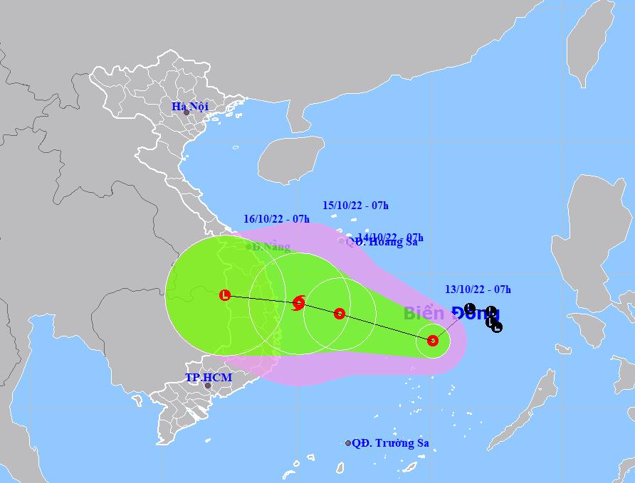 Áp thấp nhiệt đới cách đảo Song Tử Tây khoảng 180km về phía Bắc