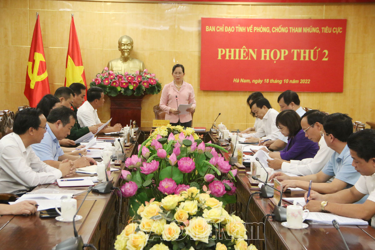 Ban Chỉ đạo tỉnh về phòng, chống tham nhũng, tiêu cực họp phiên thứ 2