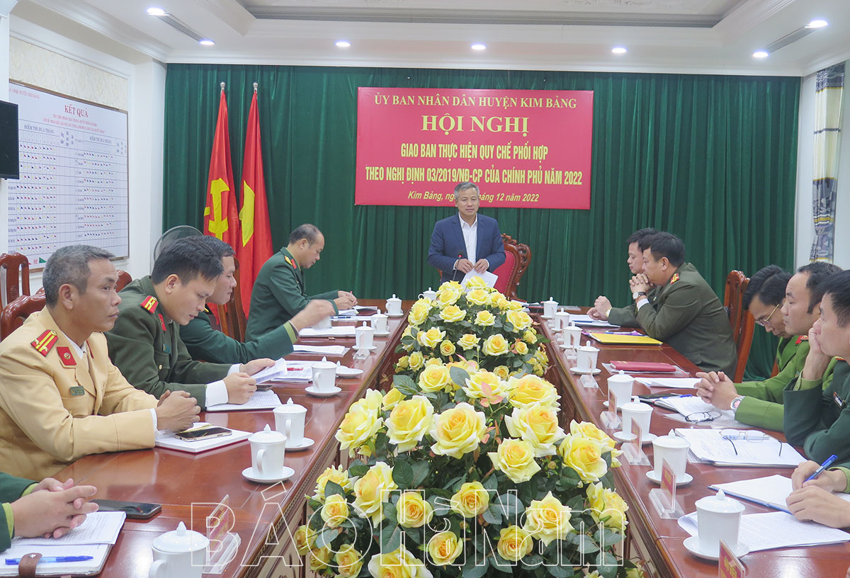 Kim Bảng giao ban thực hiện quy chế phối hợp giữa 2 ngành công an – quân sự