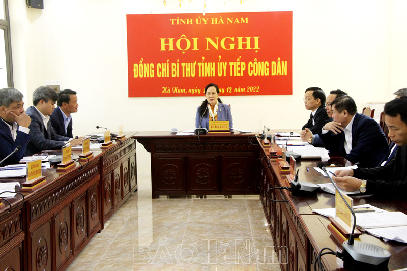 Đồng chí Bí thư Tỉnh ủy Lê Thị Thủy chỉ đạo đẩy nhanh tiến độ giải quyết kiến nghị của công dân