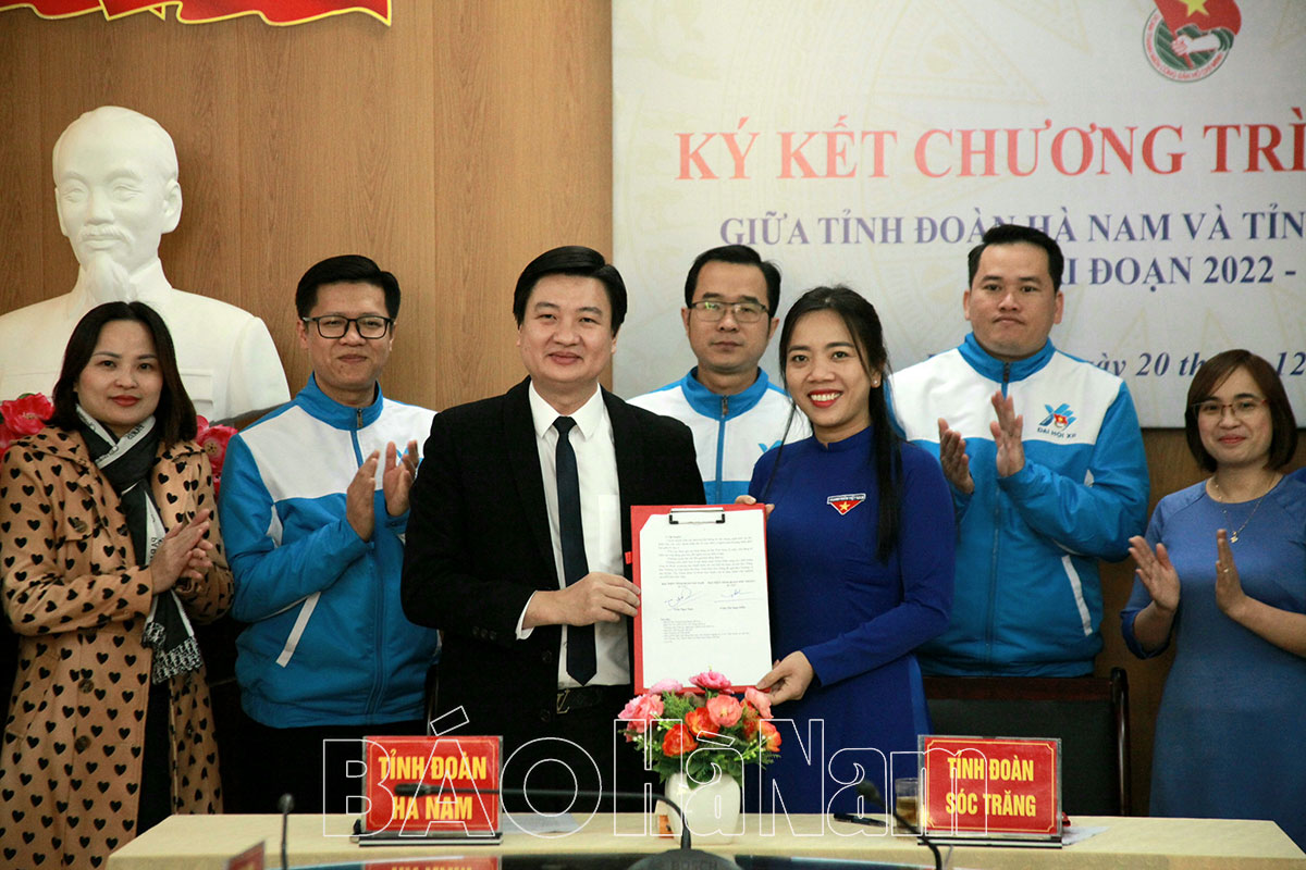 Tỉnh đoàn Hà Nam – Tỉnh đoàn Sóc Trăng ký kết chương trình phối hợp giai đoạn 2022-2027