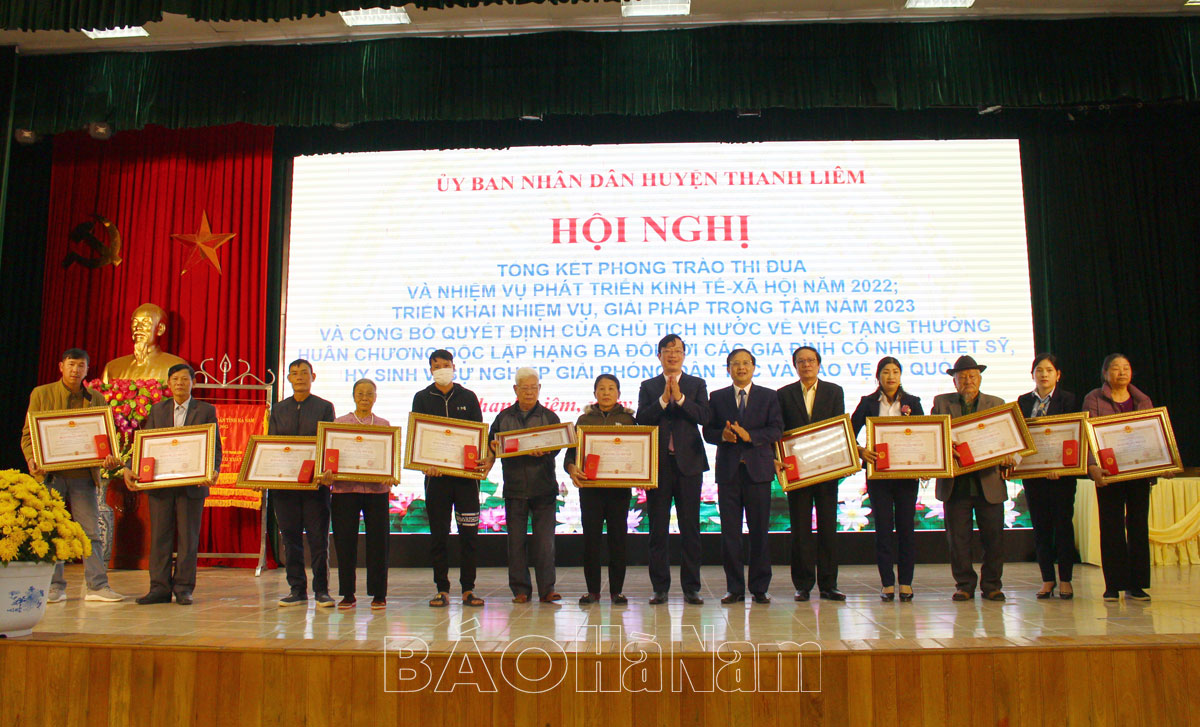 Thanh Liêm tổng kết phong trào thi đua và nhiệm vụ phát triển KT-XH năm 2022; triển khai nhiệm vụ trọng tâm năm 2023