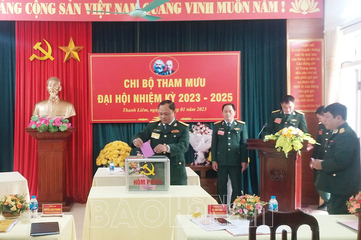 Đảng ủy Quân sự huyện Thanh Liêm hoàn thành tổ chức đại hội chi bộ trực thuộc nhiệm kỳ 2023-2025