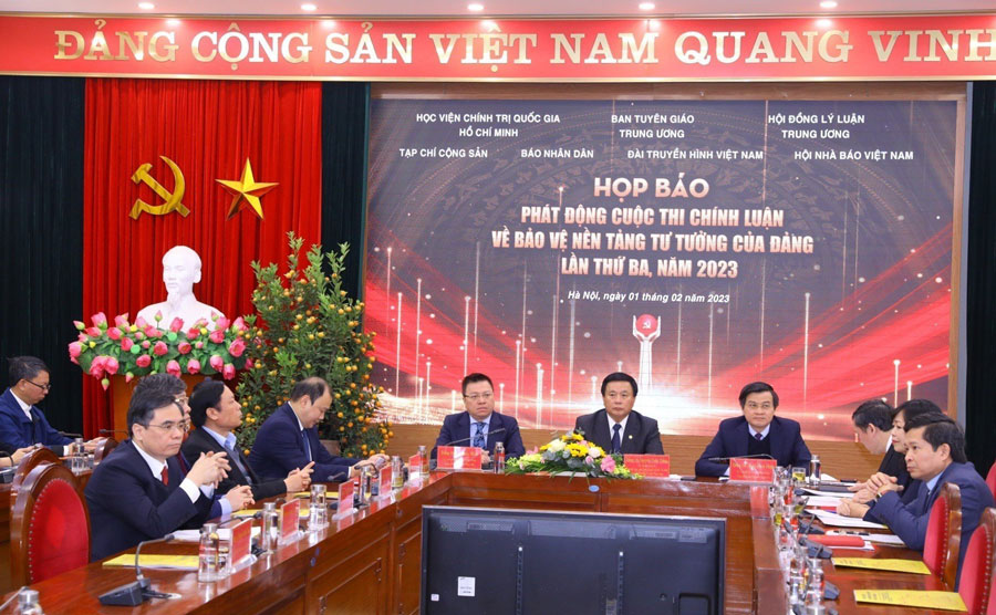 Họp báo phát động Cuộc thi chính luận về bảo vệ nền tảng tư tưởng của Đảng lần thứ Ba, năm 2023