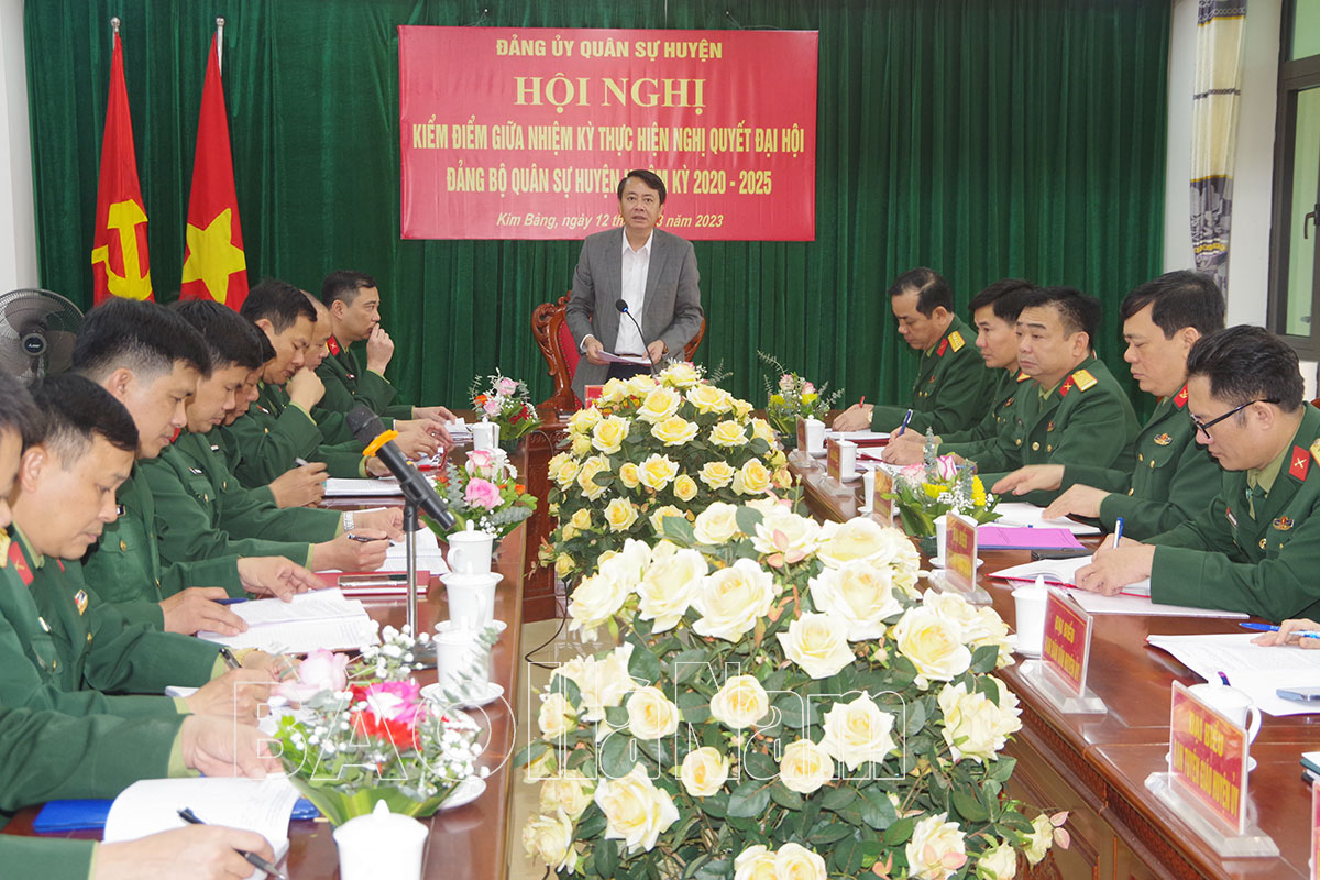 Đảng uỷ Quân sự huyện Kim Bảng kiểm điểm giữa nhiệm kỳ