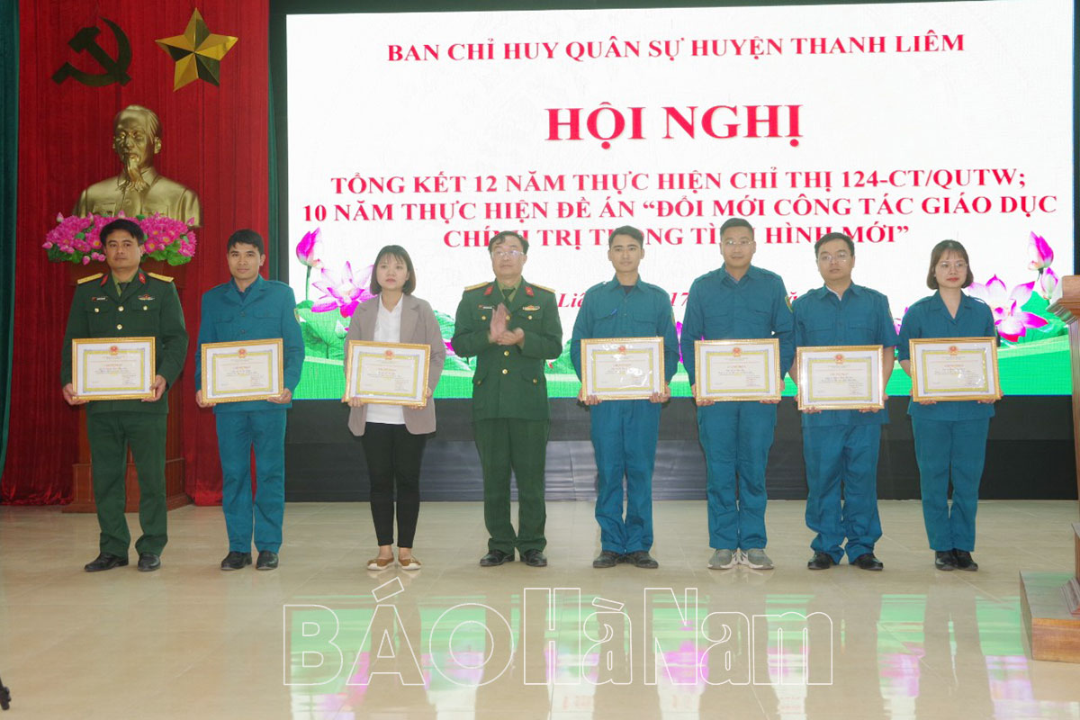 Ban CHQS huyện Thanh Liêm tổ chức hội thi cán bộ giảng dạy chính trị trong LLVT