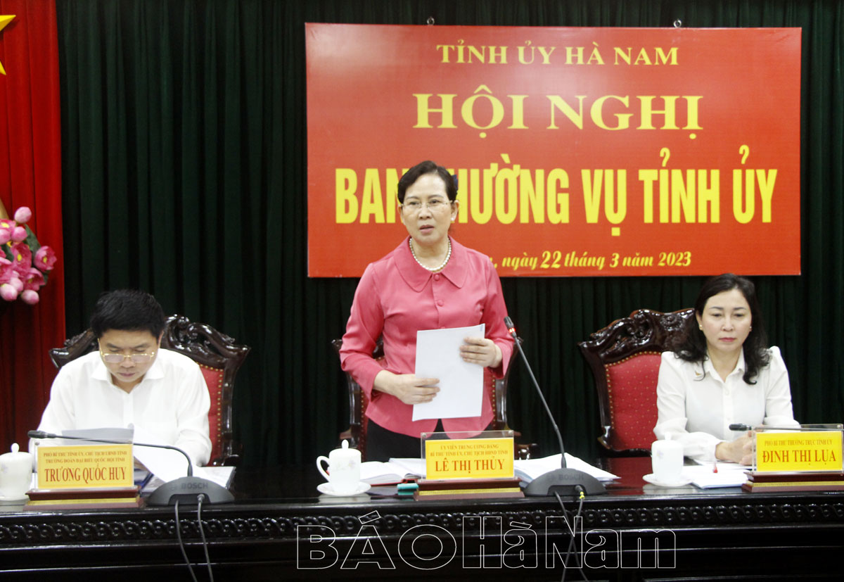 BTV Tỉnh ủy làm việc với Huyện ủy Thanh Liêm về việc kiểm điểm giữa nhiệm kỳ