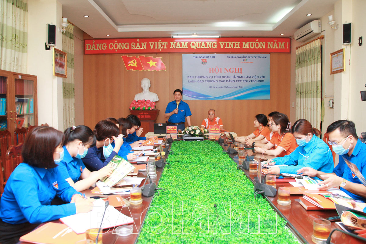 Ban Thường vụ Tỉnh đoàn làm việc với lãnh đạo Trường Cao đẳng FPT Polytechnic về chuyển đổi số và đào tạo nguồn nhân lực chất lượng cao
