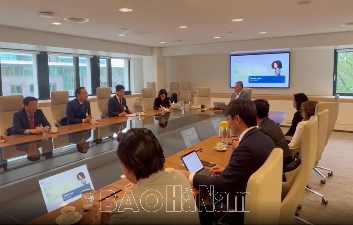 Đồng chí Chủ tịch UBND tỉnh Trương Quốc Huy làm việc với Tập đoàn Royal Friesland Campina (Hà Lan)