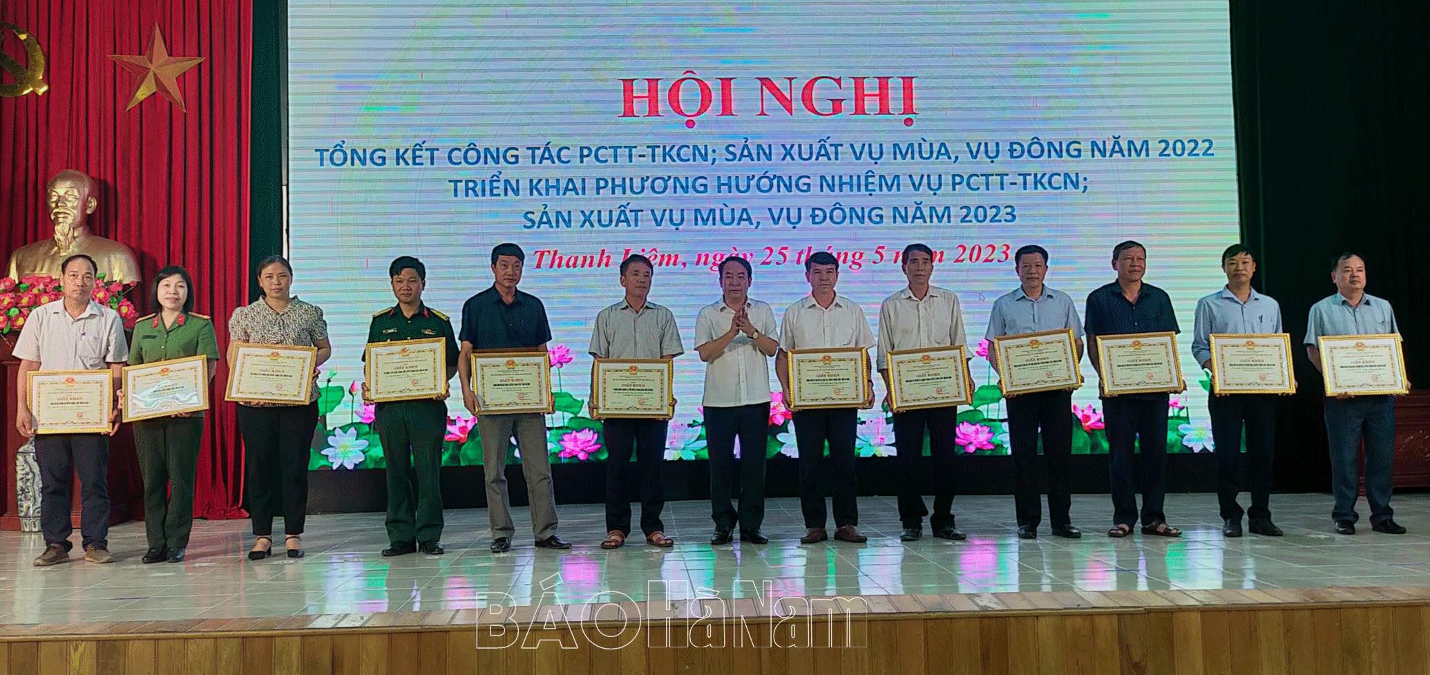 Thanh Liêm triển khai nhiệm vụ PCTT - TKCN; sản xuất vụ mùa, vụ đông 2023