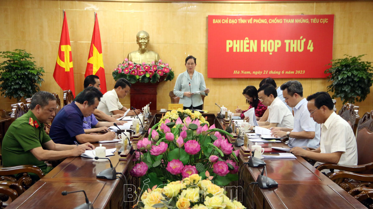 Ban Chỉ đạo tỉnh về phòng, chống tham nhũng, tiêu cực họp phiên thứ 4
