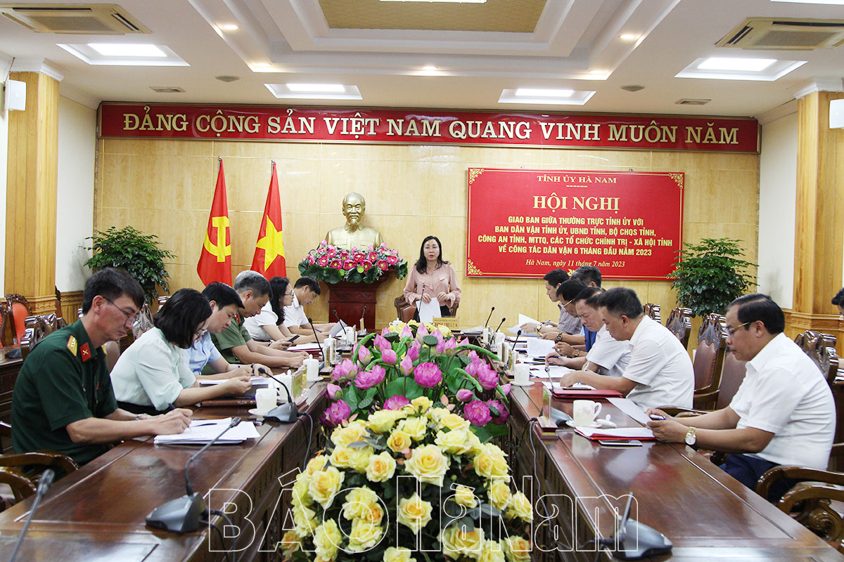 Thường trực Tỉnh ủy giao ban đánh giá công tác dân vận 6 tháng đầu năm