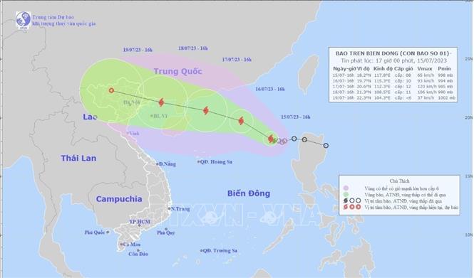 Bão số 1 có thể mạnh lên trên Vịnh Bắc Bộ