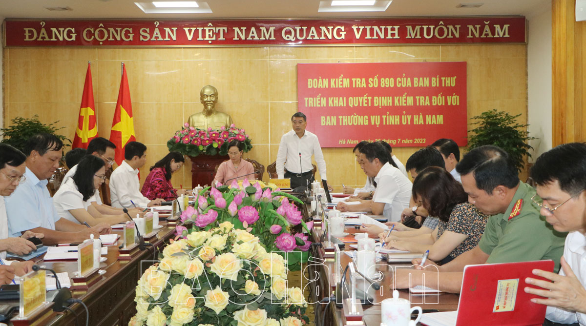 Triển khai Quyết định kiểm tra của Ban Bí thư đối với Ban Thường vụ Tỉnh ủy Hà Nam