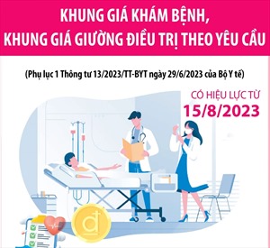Khung giá khám bệnh, khung giá giường điều trị theo yêu cầu từ 15/8