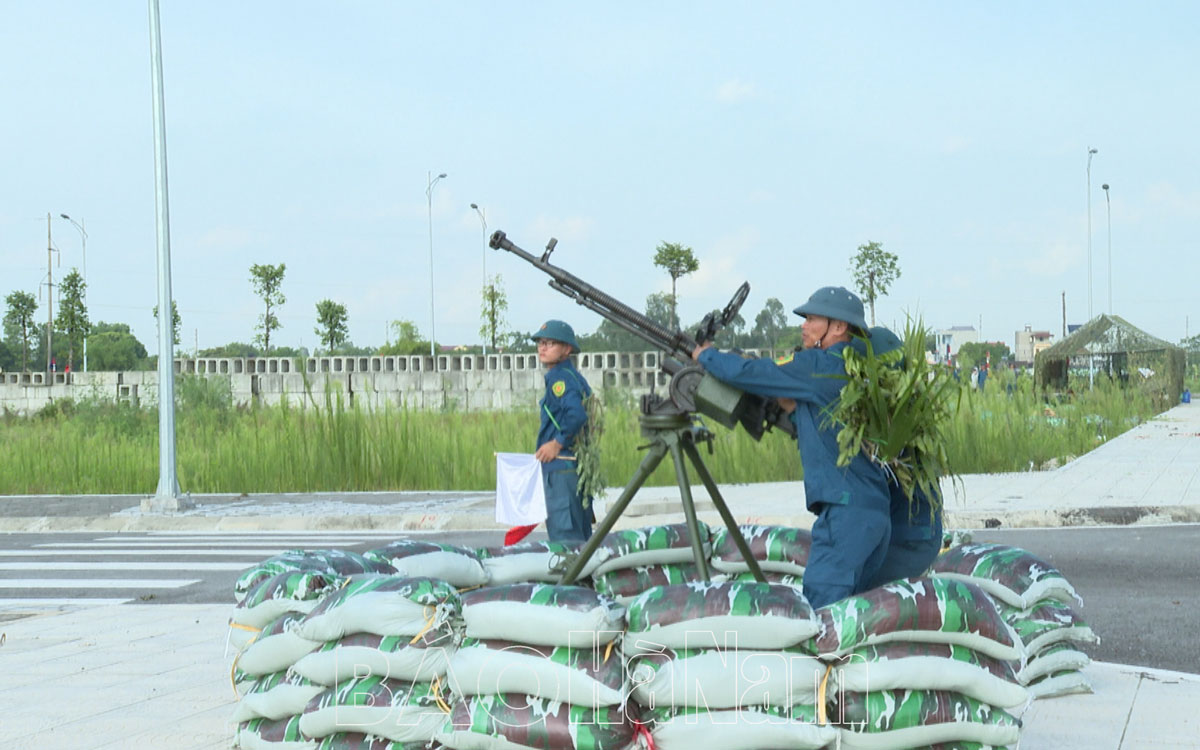 Thị trấn Vĩnh Trụ diễn tập chiến đấu trong khu vực phòng thủ