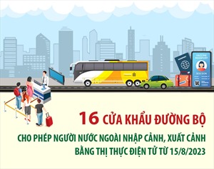 16 cửa khẩu đường bộ cho phép người nước ngoài nhập cảnh, xuất cảnh bằng thị thực điện tử từ 15/8/2023